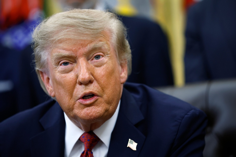 President Donald Trump courted the support of 55% of male voters in the 2024 election (Getty)