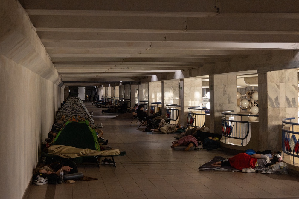 Barrages of daytime strikes forced Ukrainians to take shelter (AFP/Getty)