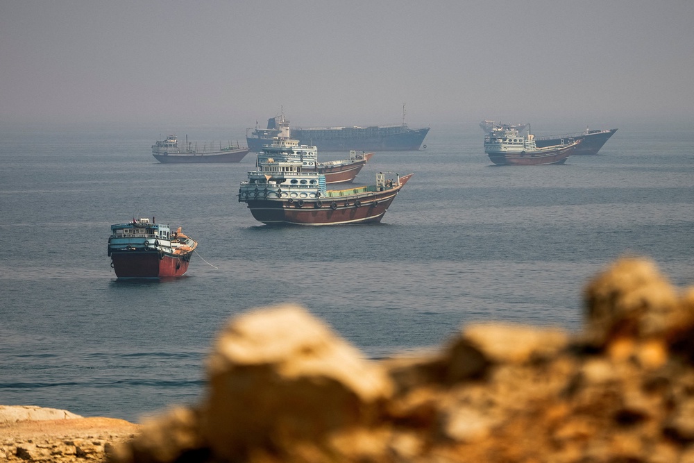 Iran continues to exert its influence in the Strait of Hormuz (Pictured on Monday) (Reuters)