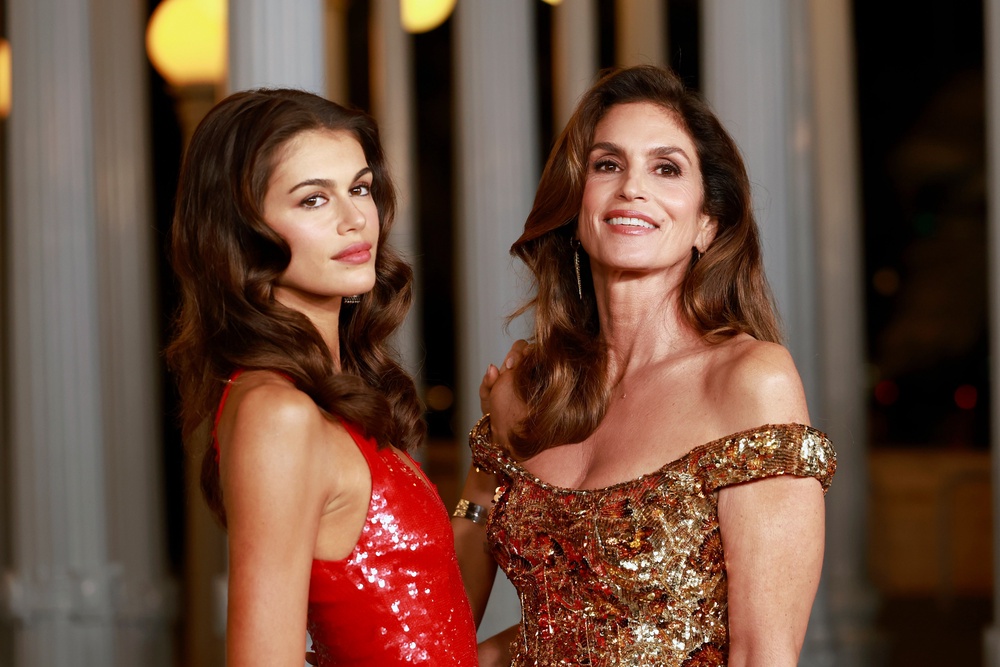 Gerber with her mother Cindy Crawford in Los Angeles in 2025 (Getty)