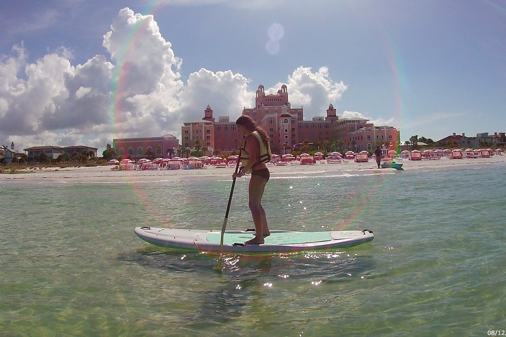 Isabelle Shoffman mastered paddle boarding in the calm St Pete waters (Marc Shoffman)