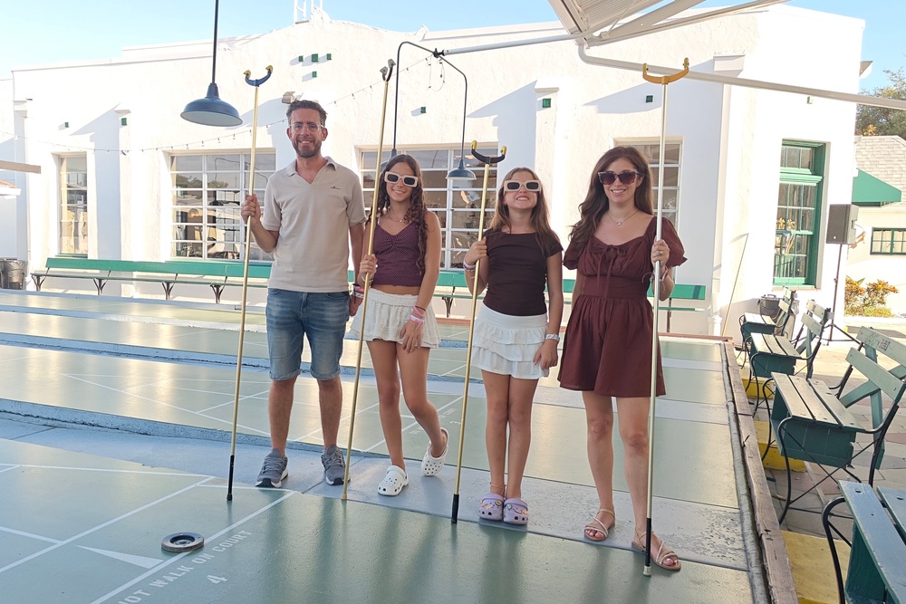 The Shoffmans perfected their skills at the world's oldest shuffleboard club (Marc Shoffman)