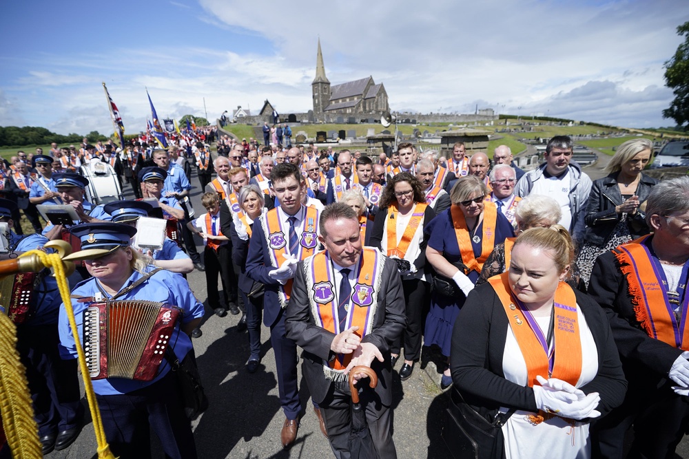 The 25th anniversary Drumcree parade in Portadown, Co Armagh, in 2023 (Niall Carson/PA) (PA Archive)