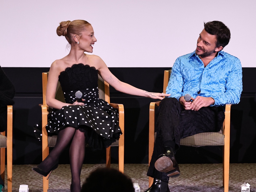 Bailey, right, with Grande at a screening of Wicked in 2024 (Getty)