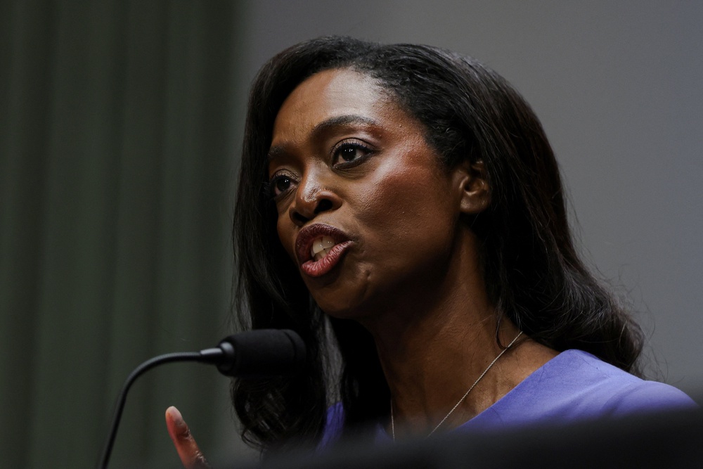 Dr. Erica Schwartz testifies before a Senate Committee confirmation hearing on Capitol Hill in Washington, D.C., last July. Schwartz is now leading the CDC, which reports no U.S. measles deaths on its website (Reuters)