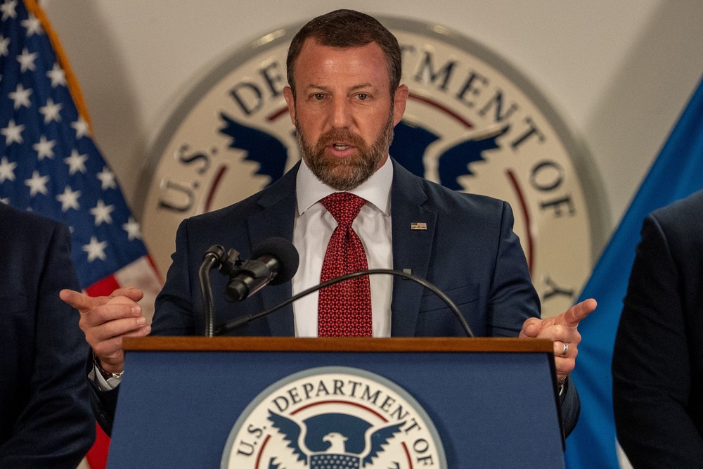 Department of Homeland Security Secretary Markwayne Mullin accused Democrats of leveraging political rhetoric to vilify Immigration and Customs Enforcement and sabotage President Donald Trump’s immigration policies (Reuters)