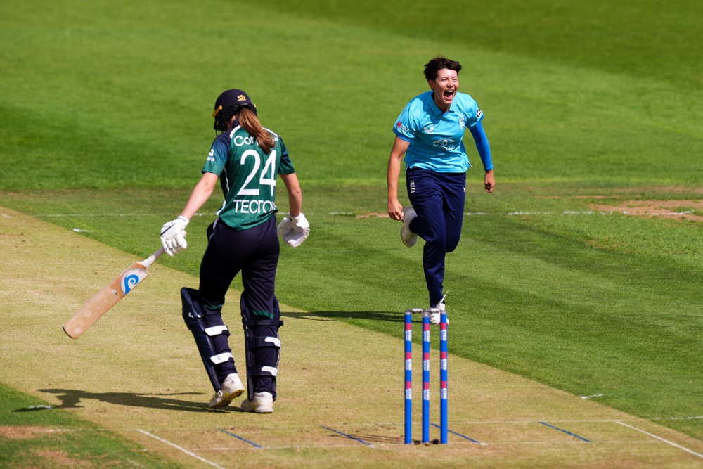 Issy Wong, right, took two wickets for England (Mike Egerton/PA) (PA Wire)