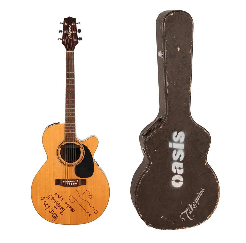 Noel Gallagher’s autographed Takamine FP460SC acoustic guitar (Propstore/PA) (PA Media)