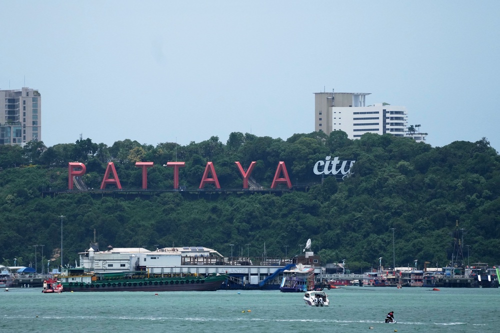 Tourists ride a jet ski on Pattaya Beach in Pattaya, Thailand, on Aug. 31, 2026. (AP Photo/Sakchai Lalit) (Copyright 2026 The Associated Press. All rights reserved.)