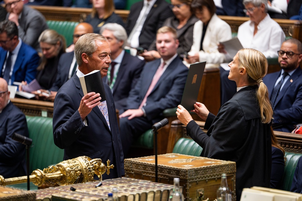 Nigel Farage was sworn in as an MP for the second time yesterday (House of Commons)