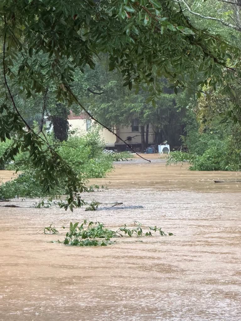 Flooding is seen in southeastern Texas on Wednesday. Rain has been falling at a rate of five inches an hour (Office of the Governor Greg Abbott/Facebook)