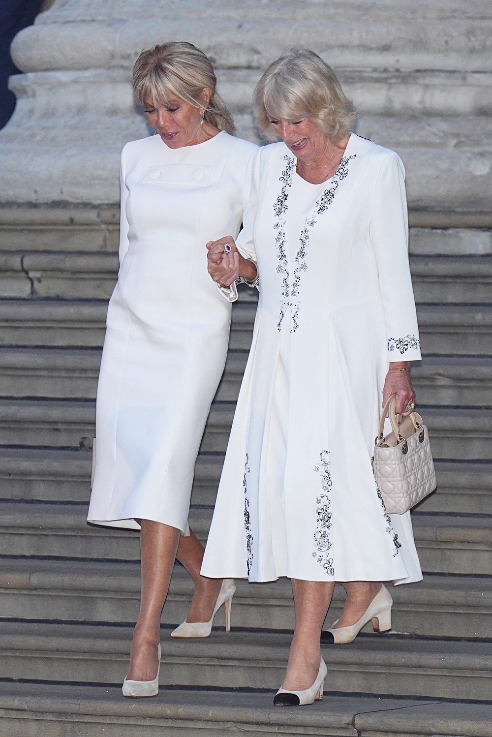 Camilla with France’s first lady Brigitte Macron (Aaron Chown/PA) (PA Wire)