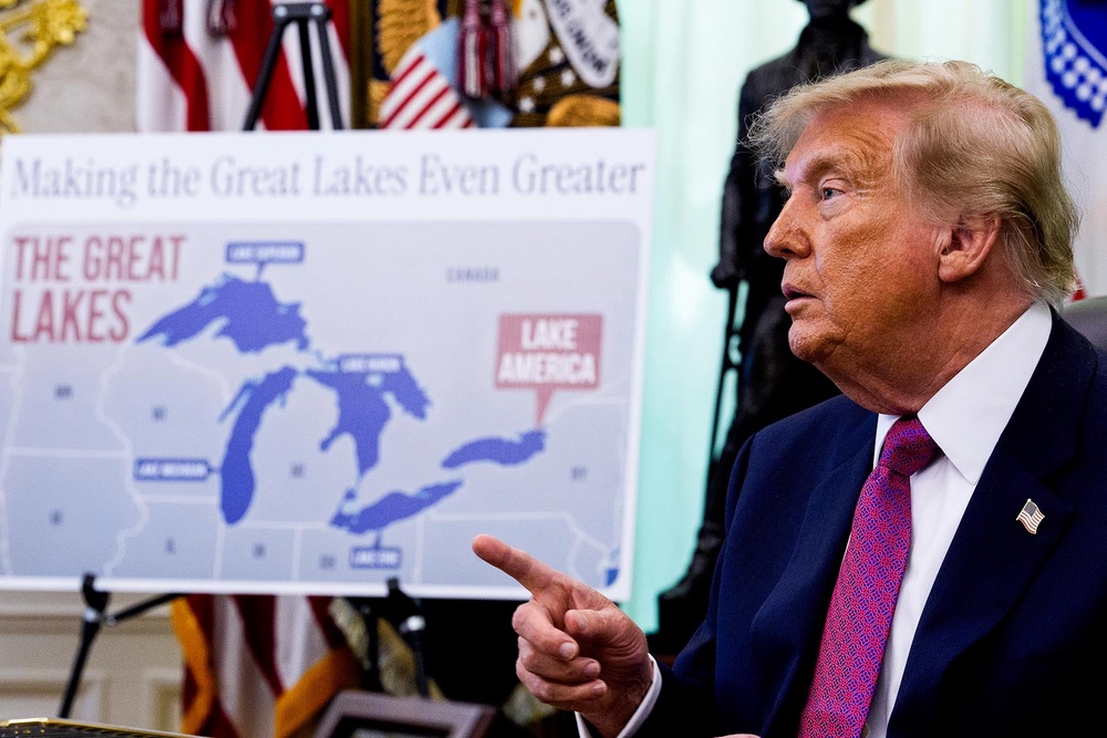 Trump has renamed Lake Ontario to Lake America amid a trade war with Canada (Getty)