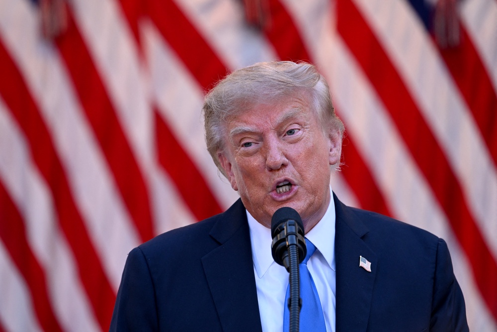 President Donald Trump made a jibe at the UK, saying: ‘You weren’t there for me’ (AFP/Getty)