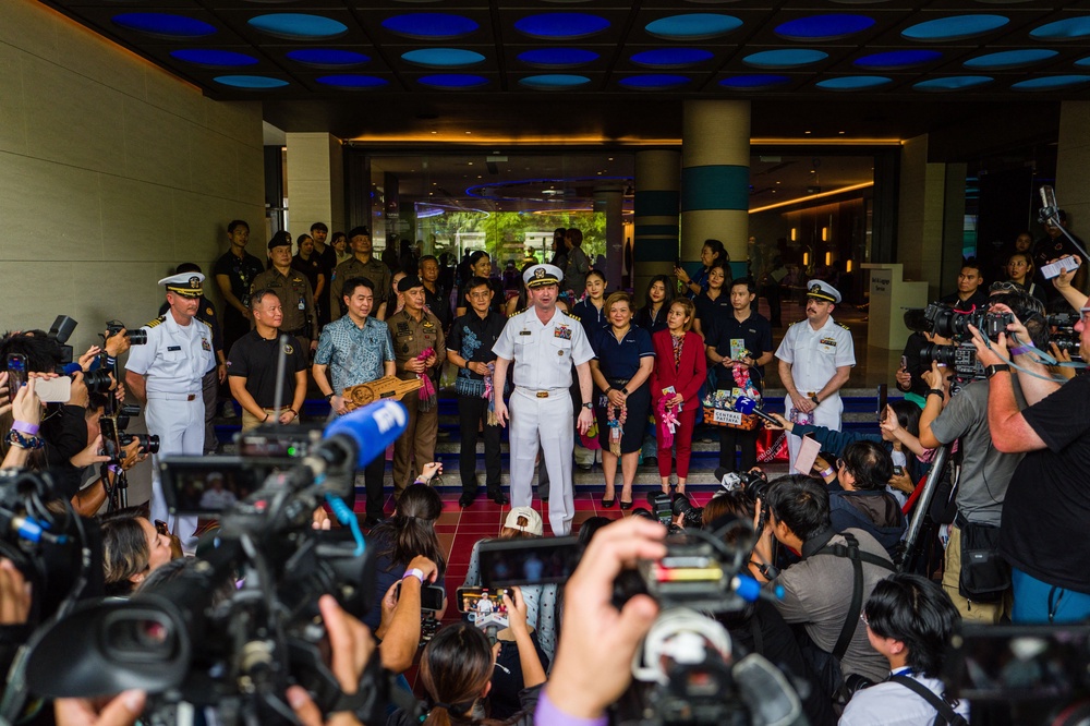 ‘They’re here to drink, have fun and let loose!’ one local vendor said of the sailors (AFP via Getty Images)