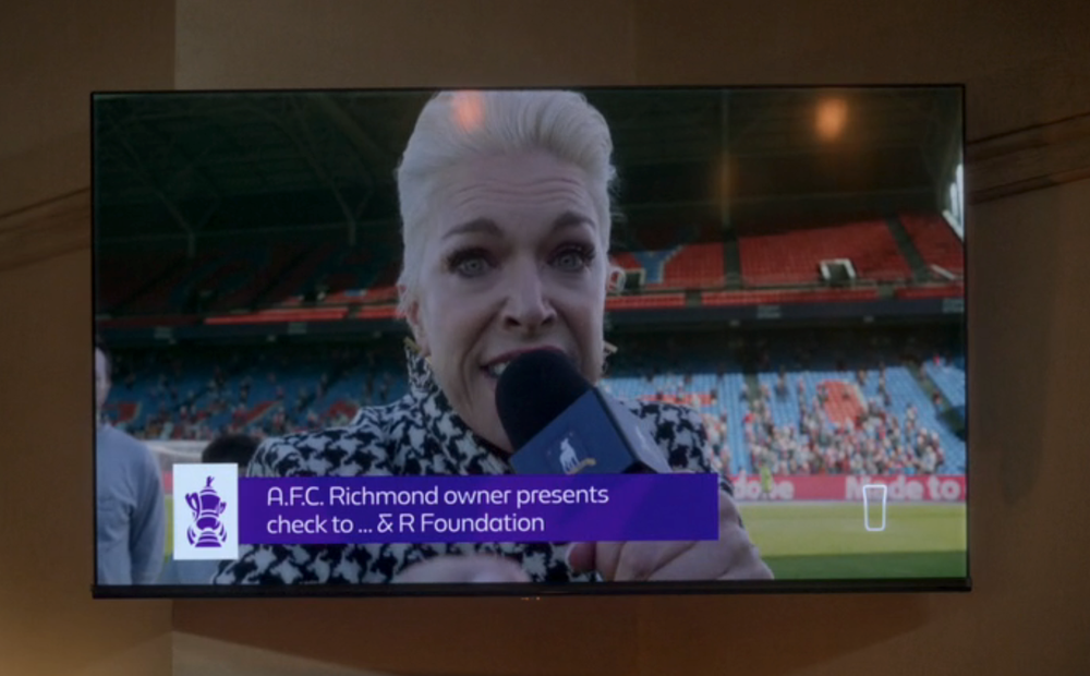 Hannah Waddingham recreating the Delia Smith moment on 'Ted Lasso' (Apple TV+)
