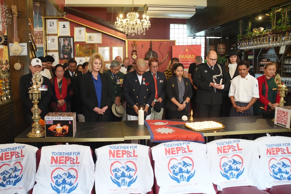 Dame Joanna Lumley joins members of London’s Nepalese community (Gareth Fuller/PA) (PA Wire)