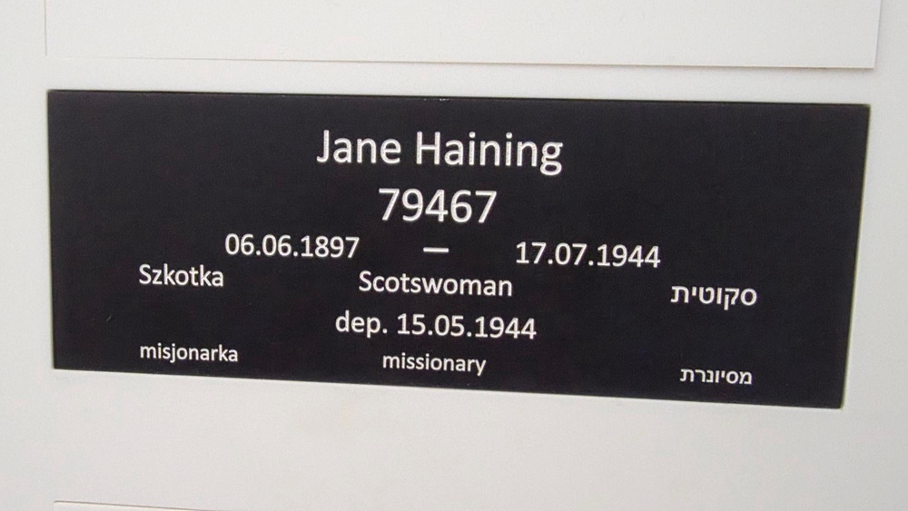 Jane Haining’s name has been added to a memorial wall at Auschwitz (Haining Family/PA)