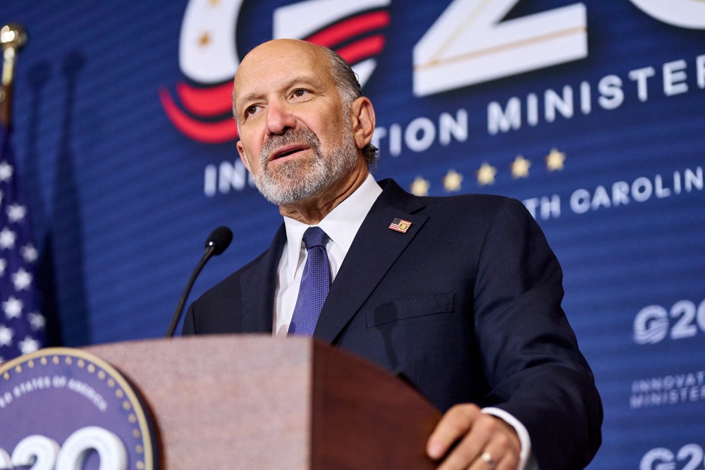 Lutnick, speaking at the G20 Innovation Ministerial at the Carolina Inn in Chapel Hill, NC, on Sept. 2, has come under fire for claiming that the massive data centers used by AI giants “don’t use water” — directly conflicting with his previous stance — amid President Trump’s push for the massive data centers to be built (AFP/Getty)