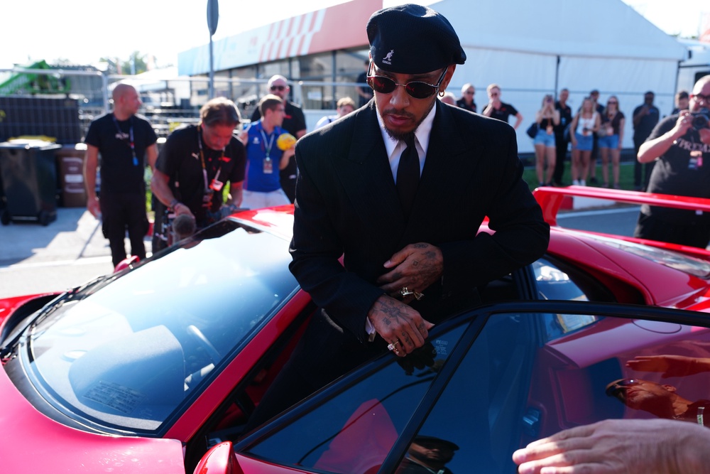 Lewis Hamilton was mobbed when he arrived in Monza on Thursday (Bradley Collyer/PA) (PA Wire)