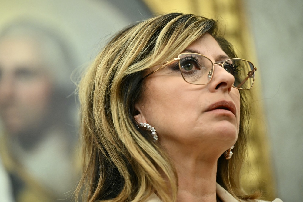 President Donald Trump has praised the departing Fox host Maria Bartiromo as ‘a true warrior’ (AFP/Getty)