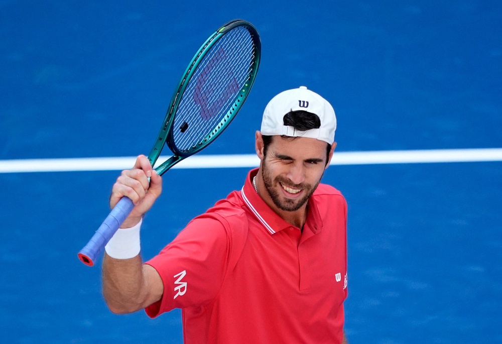 Khachanov ground down Auger-Aliassime in the upset of the tournament so far (Reuters)