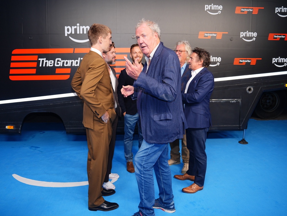 New and former presenters Richard Hammond, James May, Francis Bourgeois, Thomas Holland, James Englesman and Jeremy Clarkson arrive for the premiere of the new series of The Grand Tour (James Manning/PA) (PA Wire)