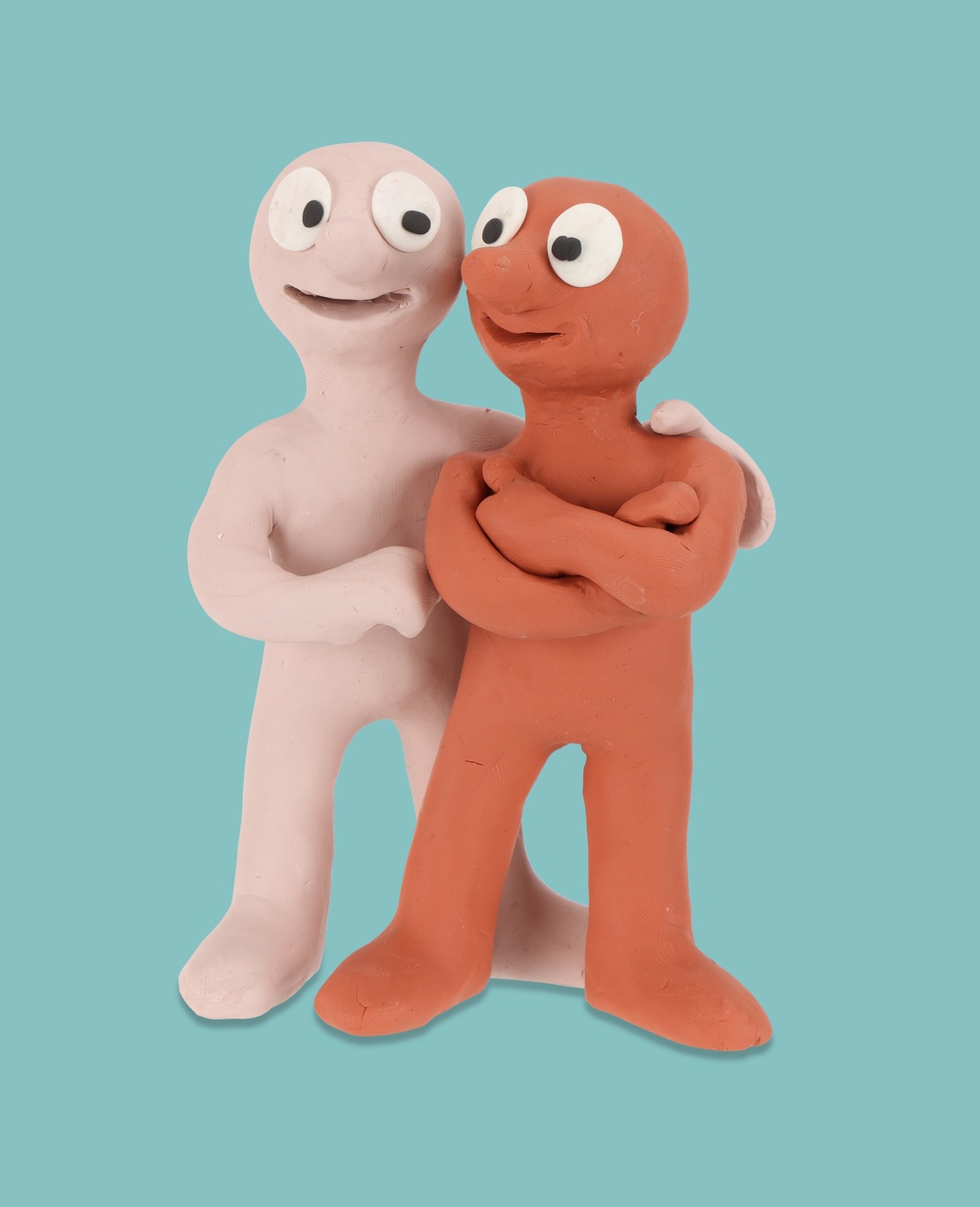Original Aardman puppets of Morph and his friend Chas, which are to go to auction. (PA)