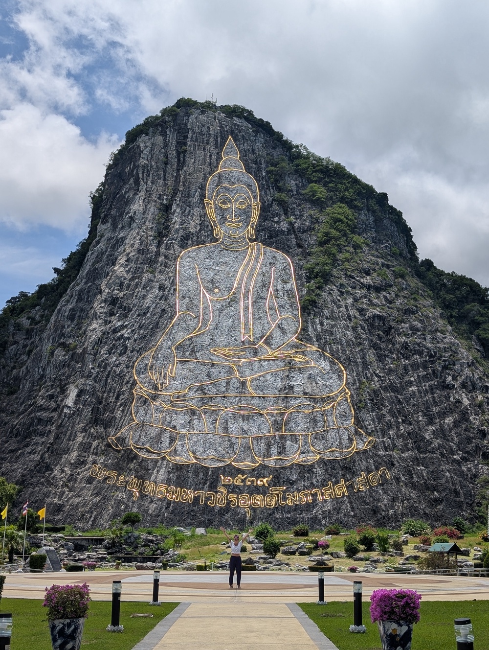 Lucie at Khao Chi Chan, also known as Buddha Mountain, where you can see the spiritual side to Pattaya (Lucie Grace)