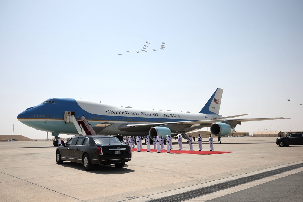 The Qatari plane was rushed into presidential service this summer as a temporary replacement for the aging aircraft traditionally used as Air Force One (Getty)