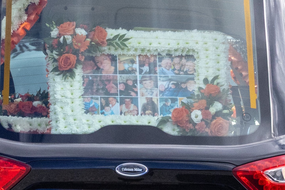 The cortege for Jacob Matusiak arrives at St John's Church, Middlesbrough (PA)