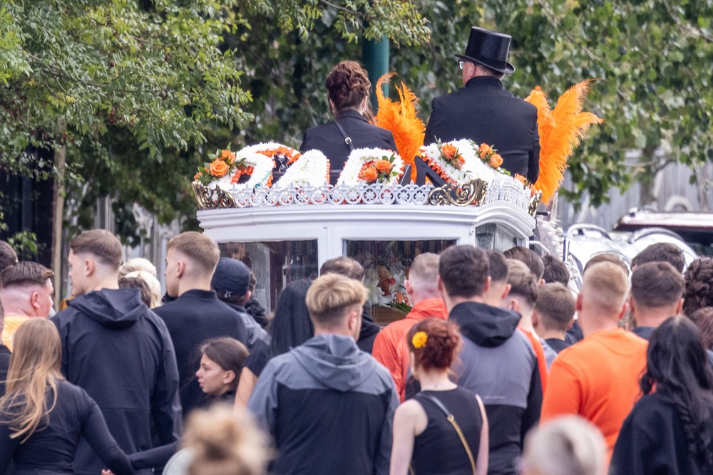 The service took place on Friday afternoon at St John The Evangelist Church in South Bank, Middlesbrough, with those attending wearing black or orange, Mr Matusiak’s favourite colour