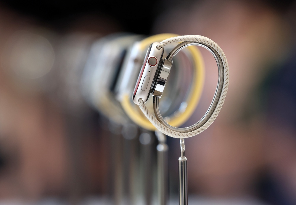 A new Apple Watch Series 8 is displayed during an Apple special event in Cupertino, California, in September 2022. The researchers say smartwatches can still be useful to wearers, even with limitations (Getty Images)