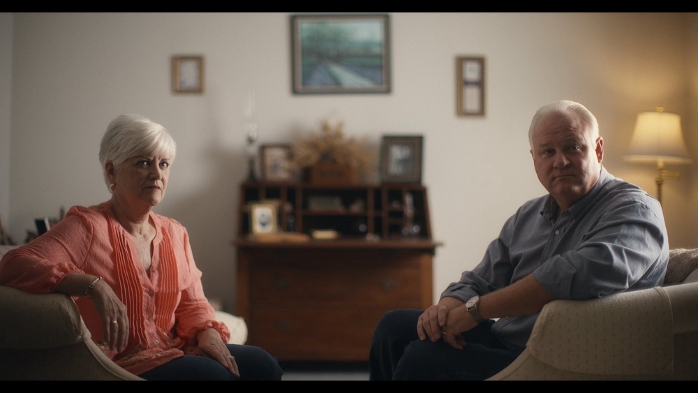 The Umbehrs appear in a scene from HBO’s three-part docuseries, ‘A Killer Tale,’ which details their obsession with Chandler’s case (HBO)
