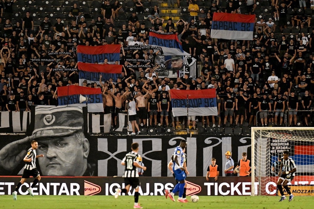 Some football fans chanted in honour of Mladic following his death (AFP/Getty)