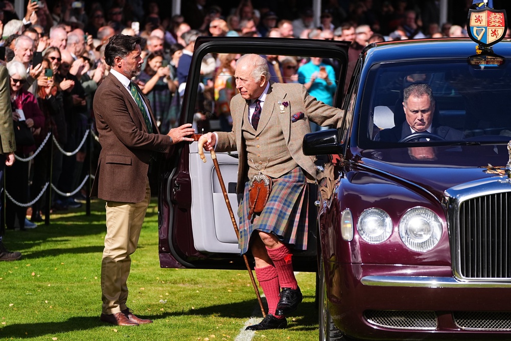Charles wore a kilt and tweed jacket and waistcoat (Aaron Chown/PA) (PA Wire)