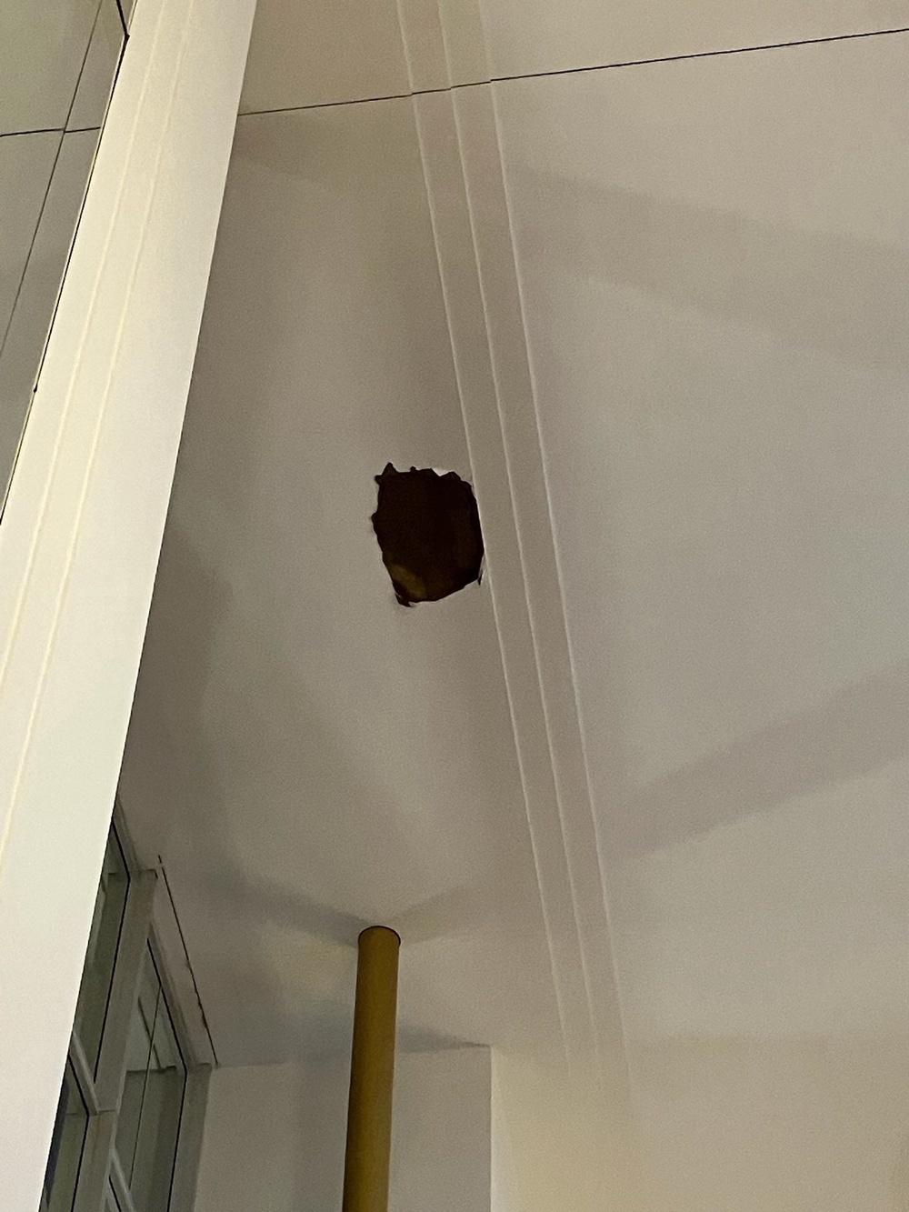 'Another warning we can’t ignore,' the Kennedy Center said in a statement. 'A section of the Grand Foyer ceiling collapsed after this week’s storms. Thankfully no one was hurt. Decades of deferred maintenance made this inevitable' (Kennedy Center)
