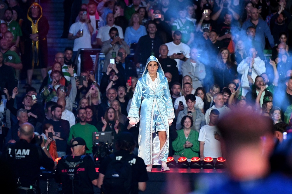 Flora Pili makes her walk at Croke Park (Getty)