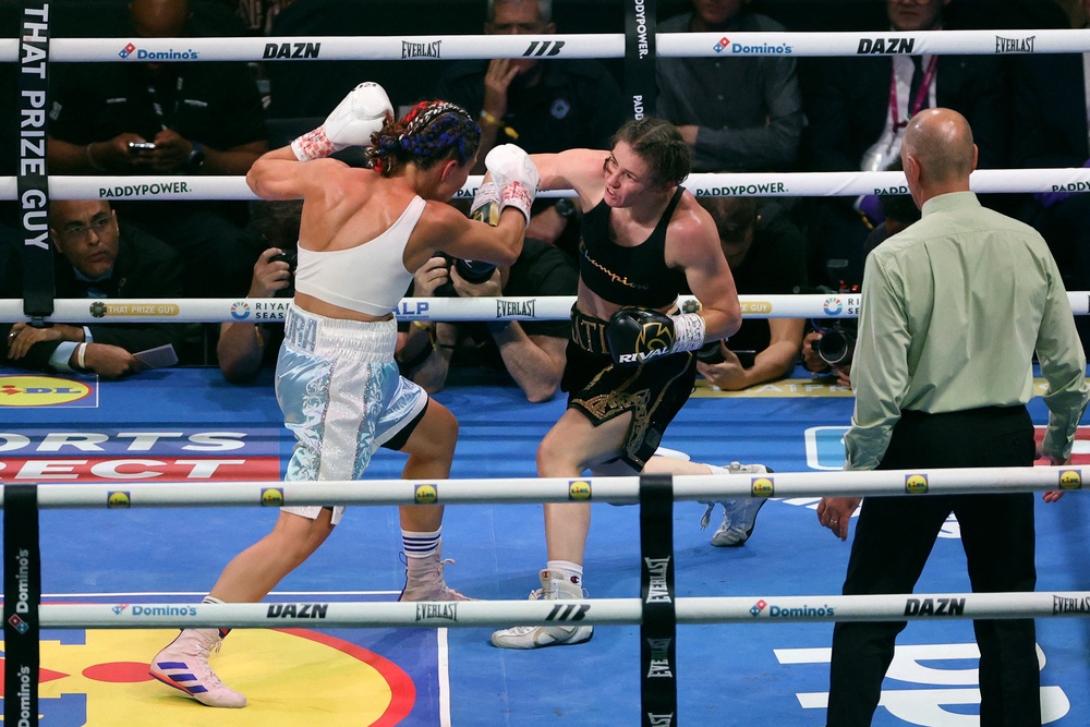 Undisputed: Taylor secured three wide winning margins on judges’ scorecards against Flora Pili, who was previously unbeaten (Reuters)
