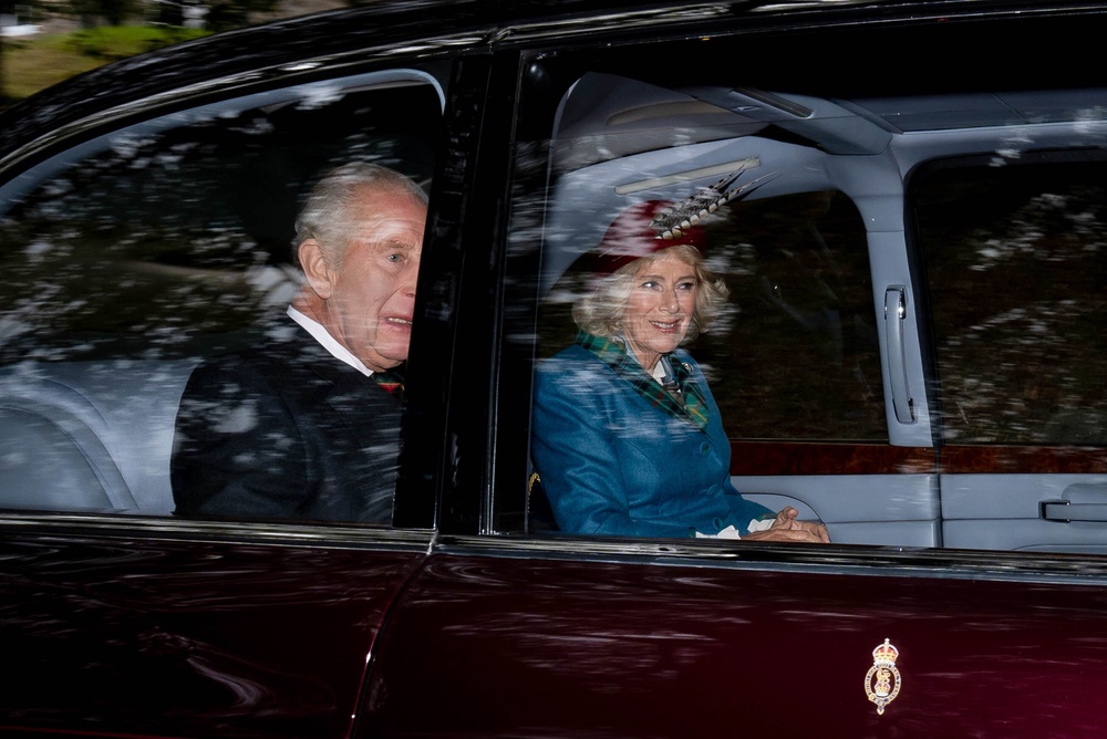 The King and Queen arriving at the service (Aaron Chown/PA) (PA Wire)