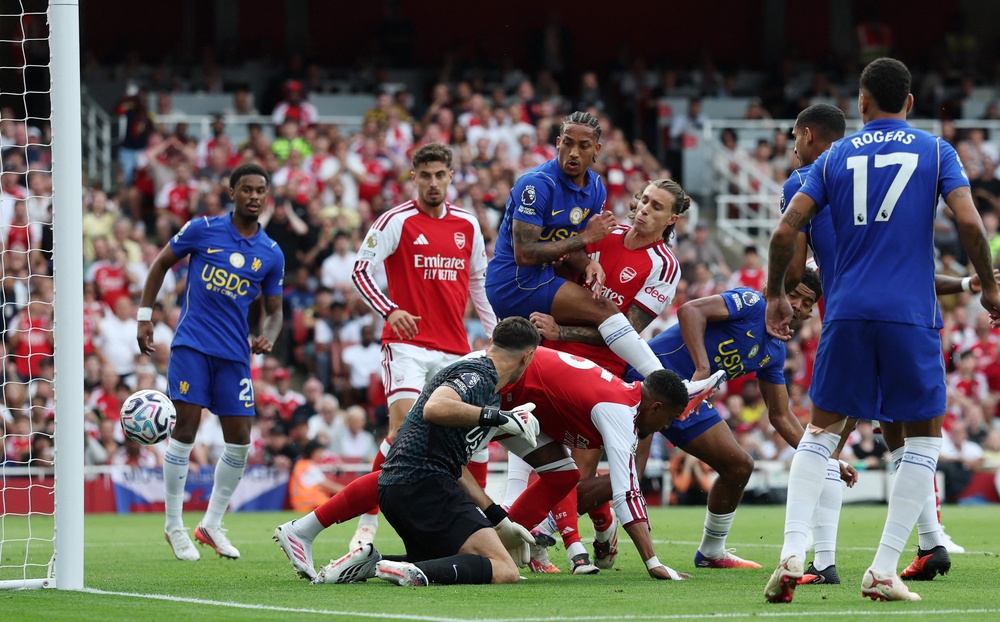 Riccardo Calafiori bundled the ball home (Reuters)