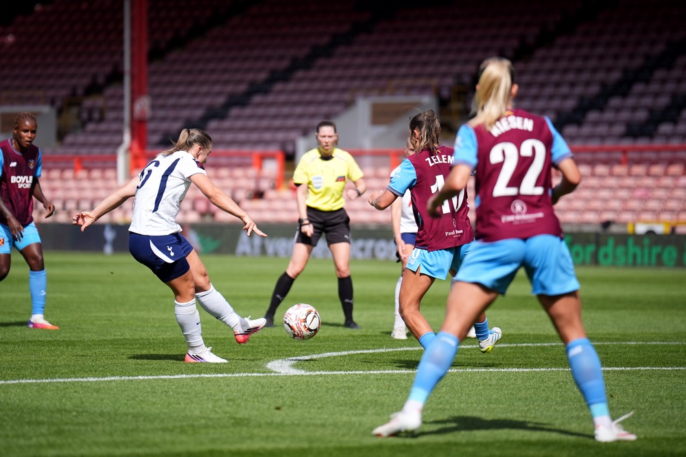 Kirsty Hanson scored twice for Tottenham (PA)