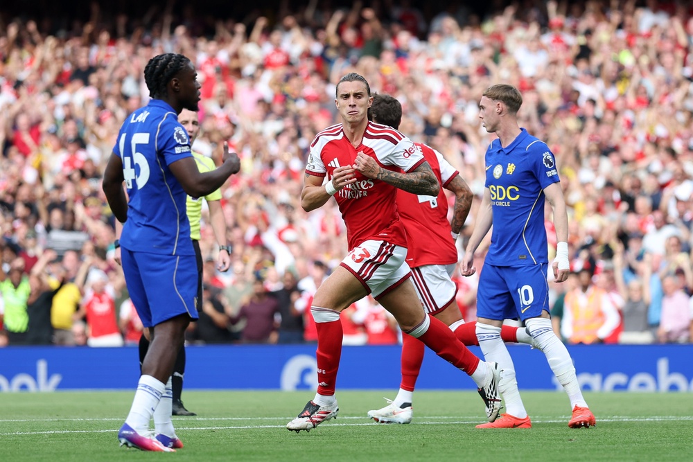 And celebrated his presumed equaliser (Getty)