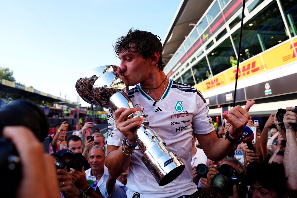 Antonelli celebrates winning on home soil (Bradley Collyer/PA) (PA Wire)