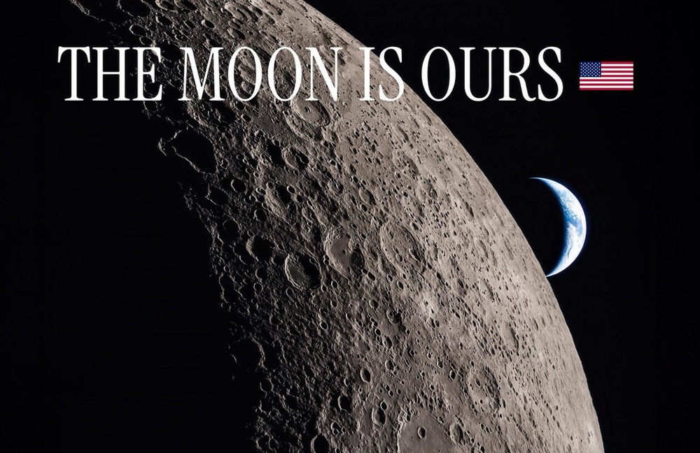 Shortly after Trump’s post about relabeling New Mexico, he shared an image of the moon on Truth Social, with the caption 'The moon is ours' (Donald Trump via Truth Social)