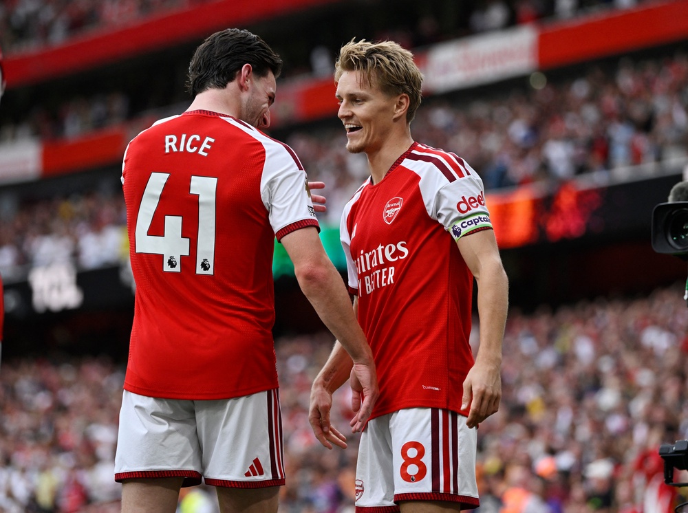 Martin Odegaard scored the winner as the Gunners maintained their 100% record (Reuters)