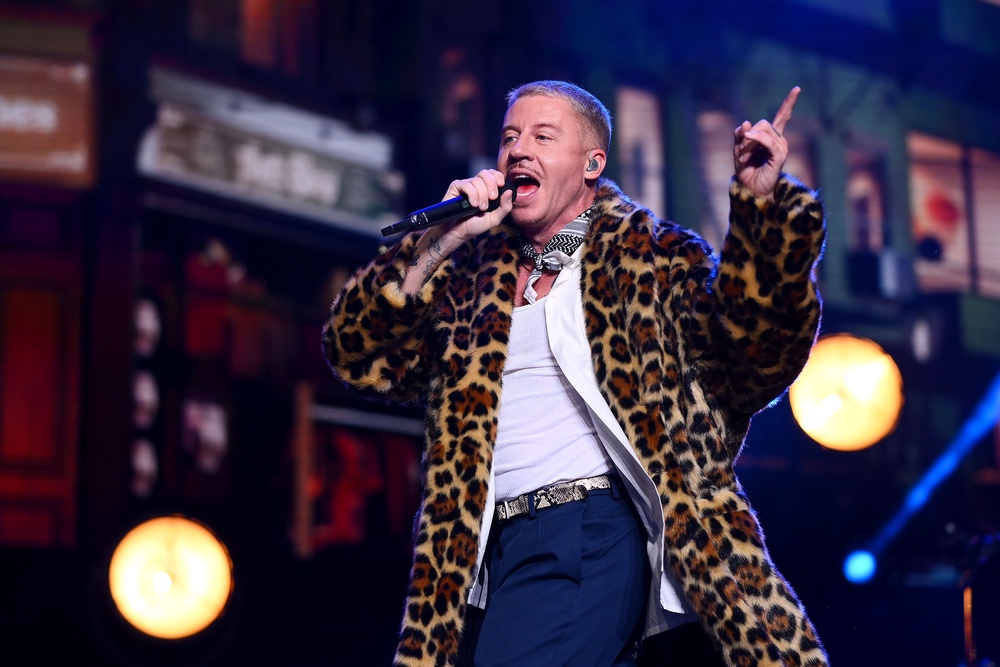 New England Patriots owner Robert Kraft was behind the push to remove Macklemore (pictured) (Getty)