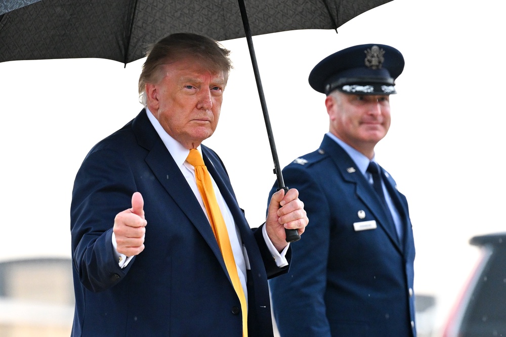 'Something needs to be done about his hair under the Twenty-Fifth Amendment,' George Conway, a lawyer and Trump critic, said, suggesting it needs to be nixed (Getty Images)