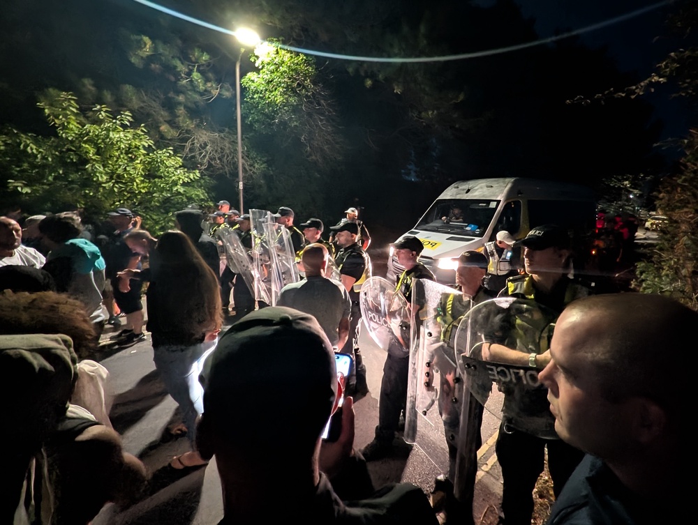 Police dealt with overnight protests in Portsmouth (PA Wire)