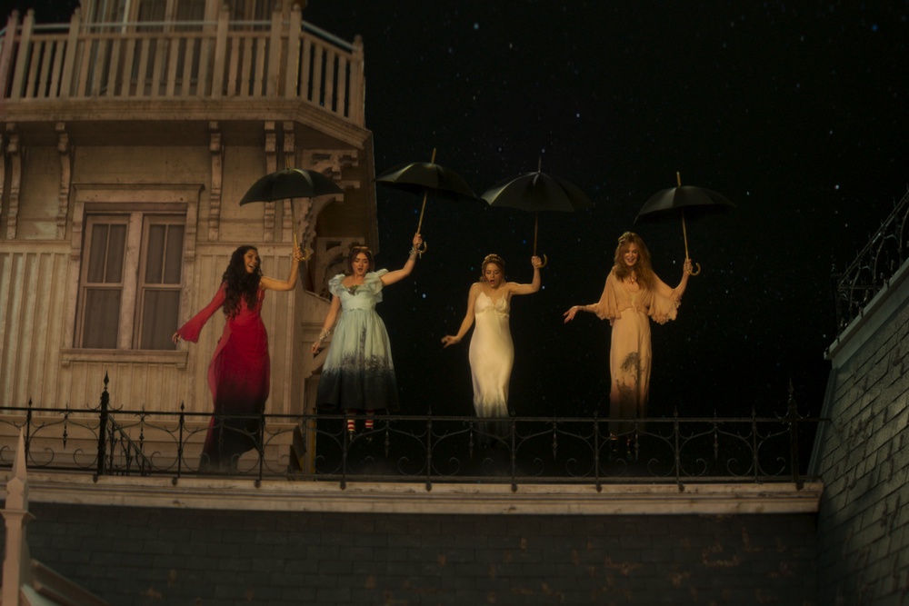 Bullock, Maisie Williams, Joey King and Kidman in ‘Practical Magic 2’ (Warner Bros)
